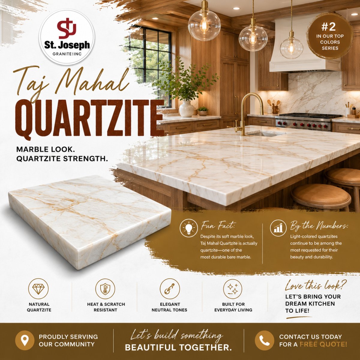 Why Taj Mahal Quartzite Is a Top Choice for Long Island Kitchens